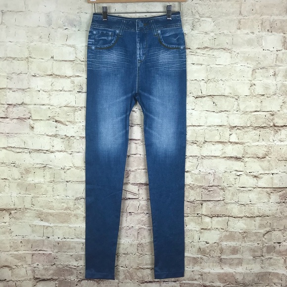 Genie Pants - Genie Slim Jeggings Blue Jean Leggings Size L/XL